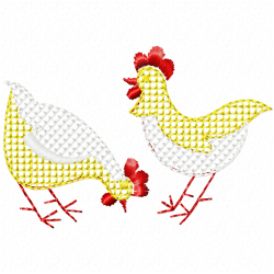 Chickens And Roosters Embroidery Design 3 Chickens And Roosters Embroidery Design 3
